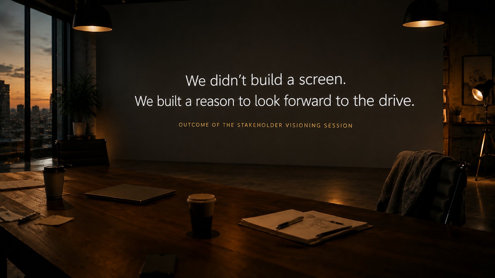 Visioning Session outcome projected on the wall