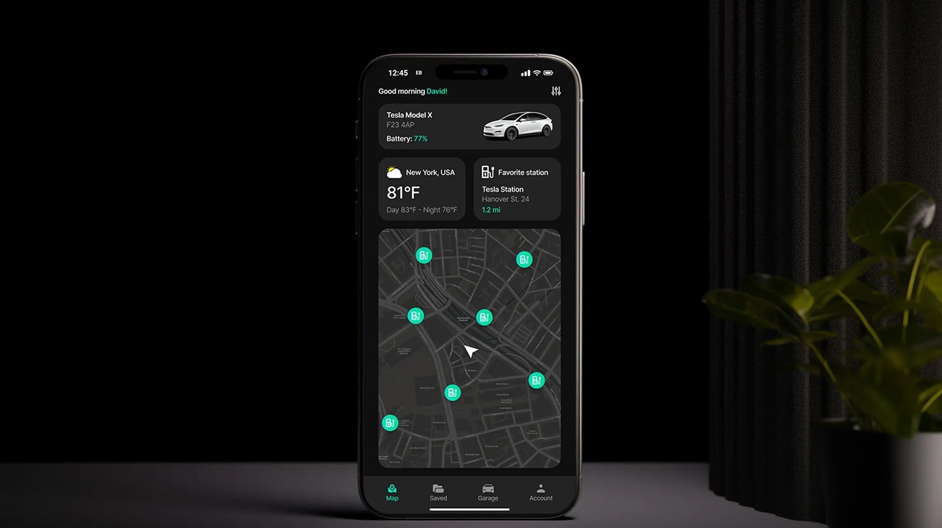 EV charging app – map and locate stations