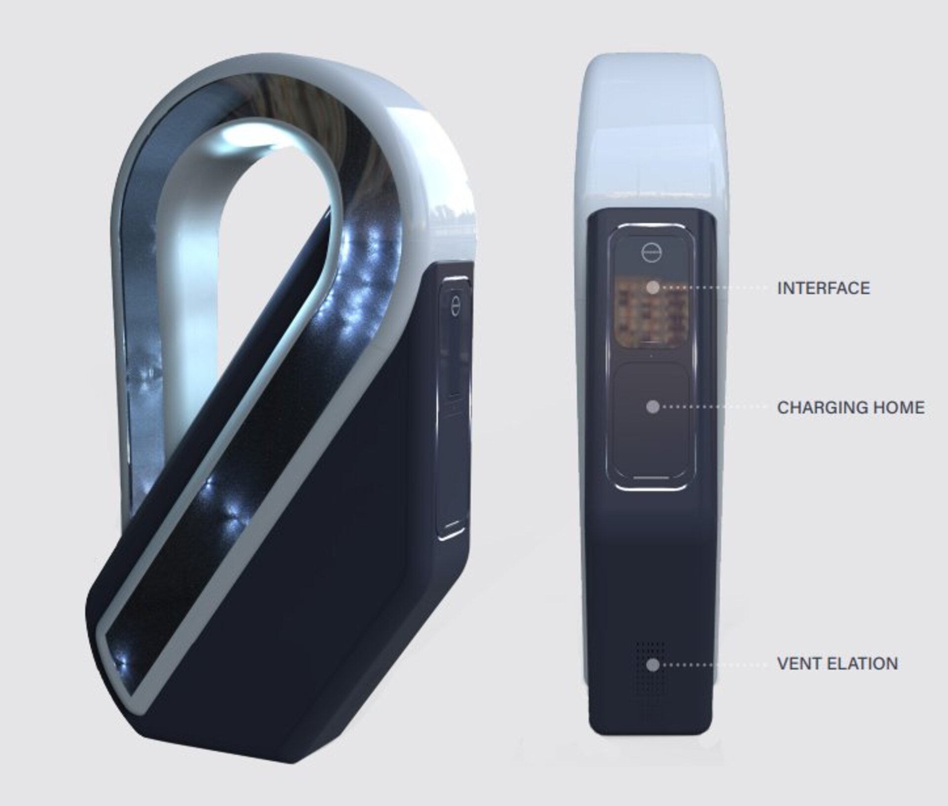 Energy Vine – front and back views with labels