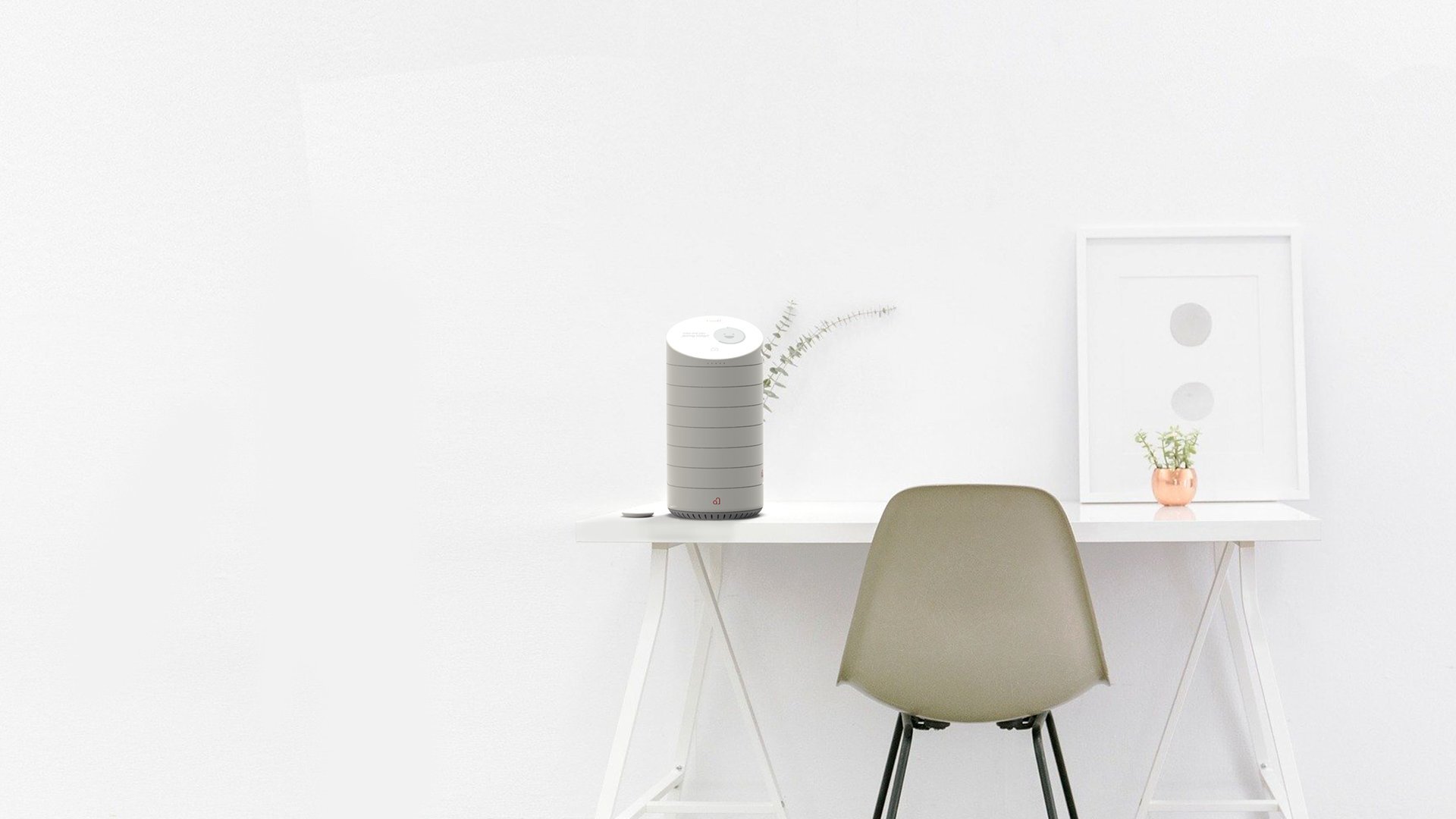 Cora device in home setting – desk lifestyle shot