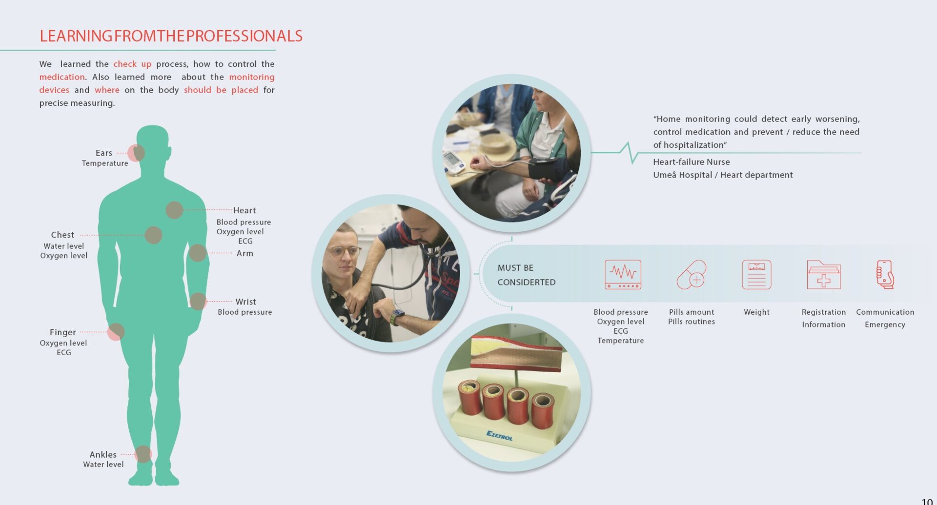 Learning from professionals – body sensors and measurements
