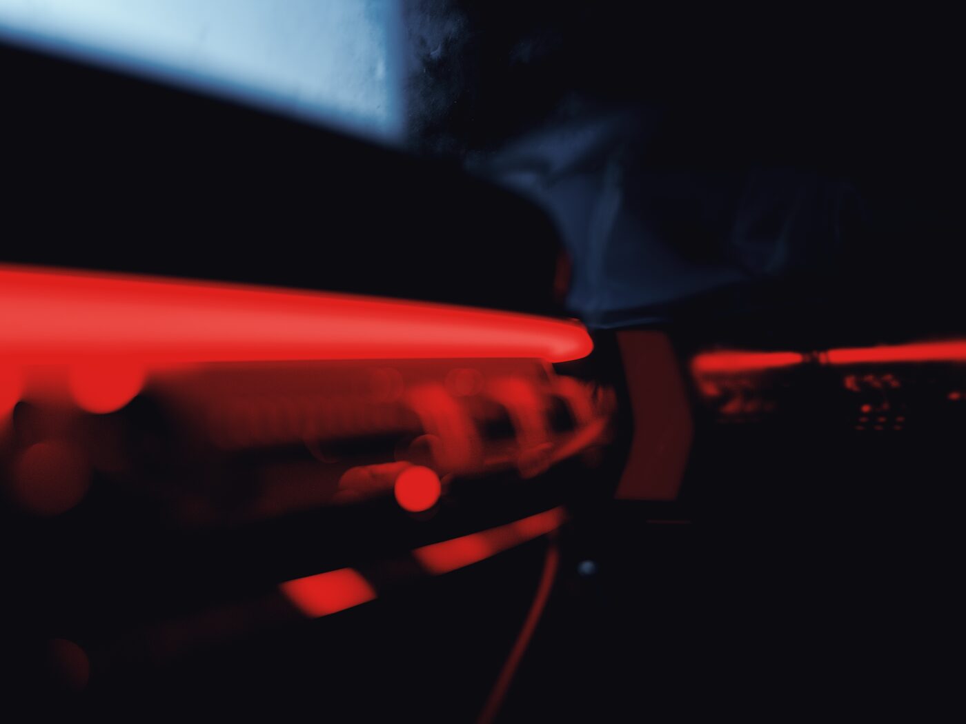 Lynk 08 rear cabin ambient lighting rendered in red
