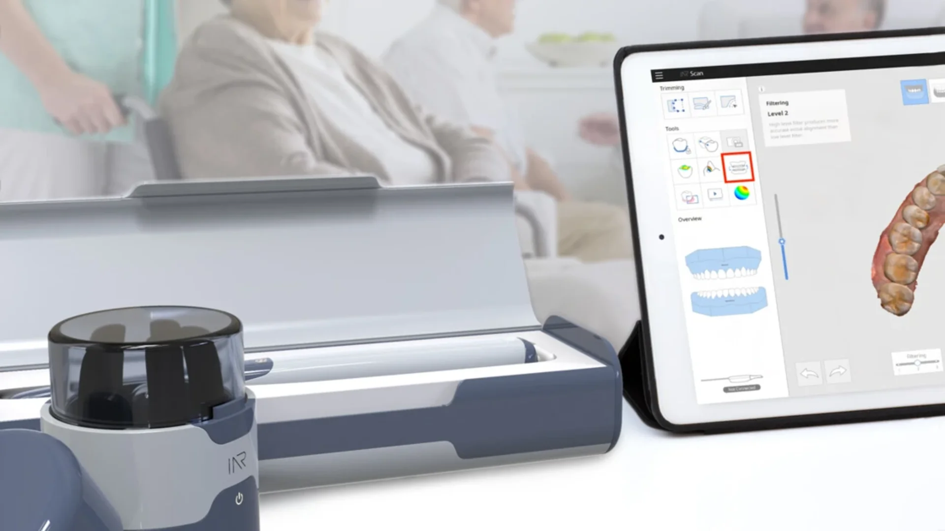 IAR dental care scanner and tablet interface